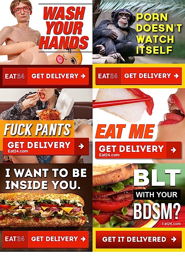 Eat 24 publicité livraison pizza site porno